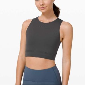 NWOT Lululemon Hotty Hot Cropped Tank in Graphite Size 8